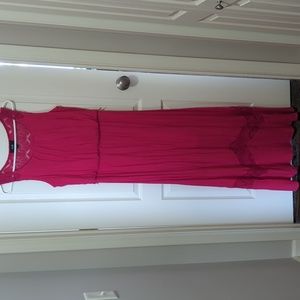 Maxi tank dress with crochet inserts